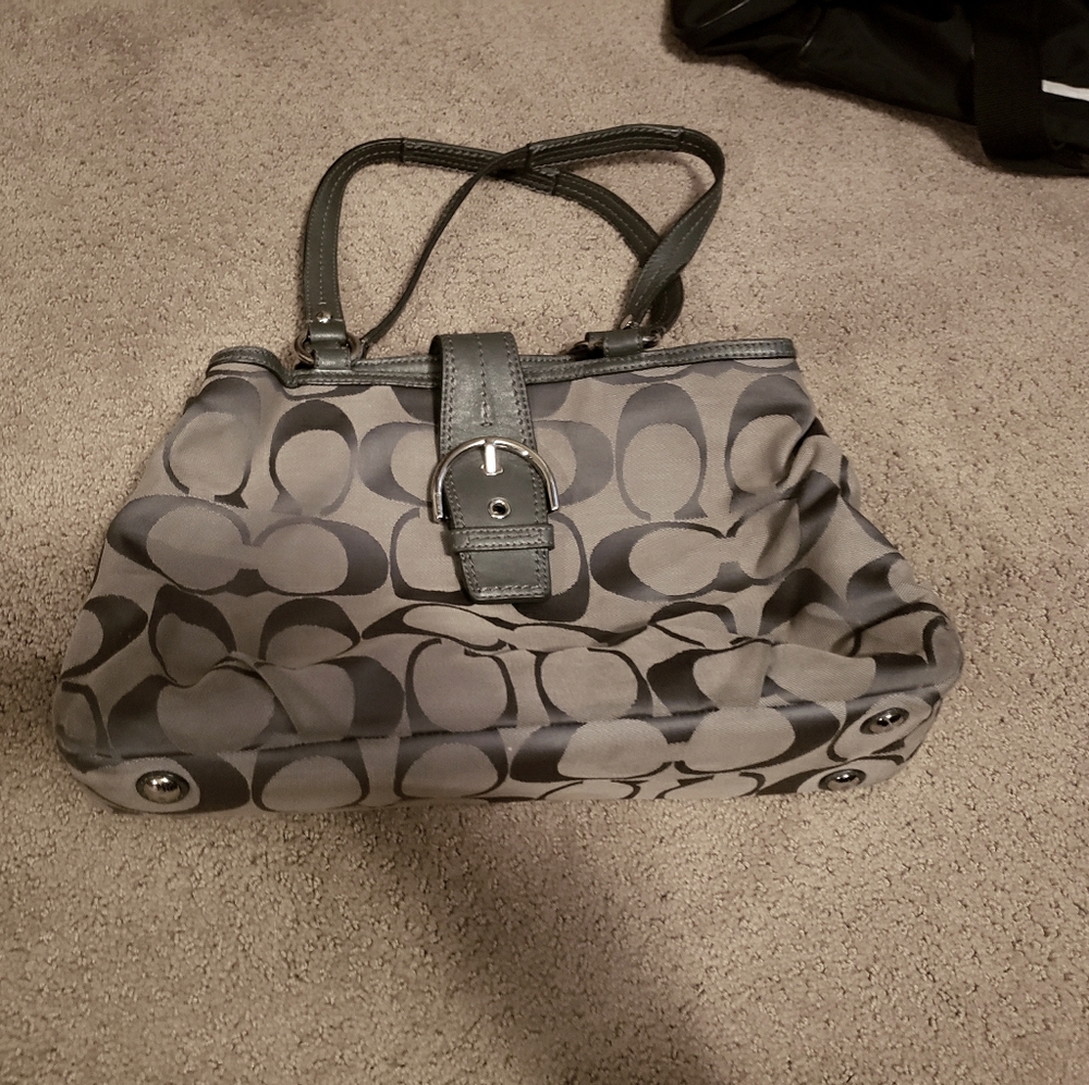 Gray coach purse